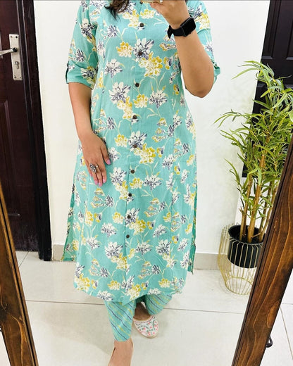 Aline Kurti Pattern Paired with Ankle Length Pant