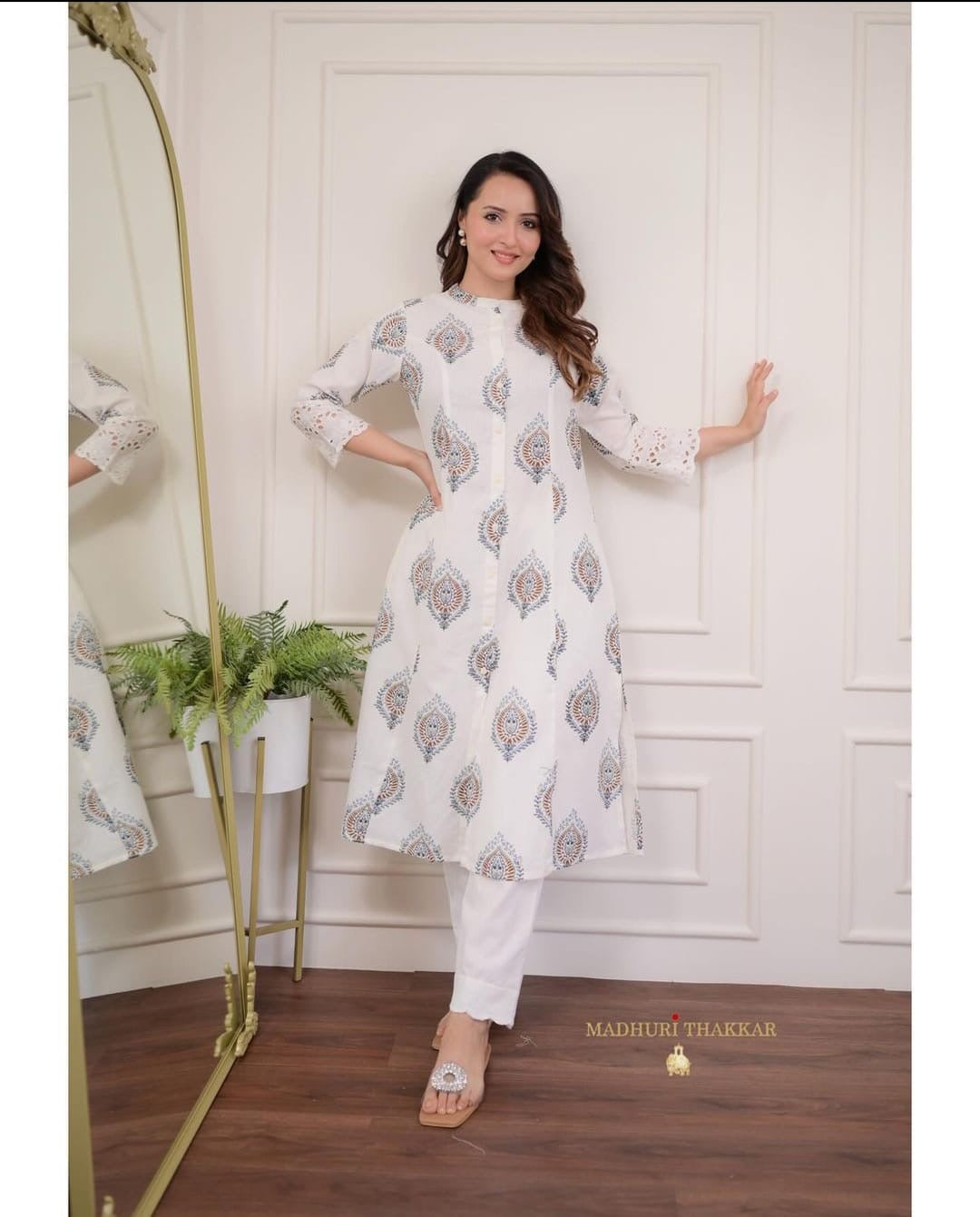 Aline kurti pattern paired with Ankle length pant