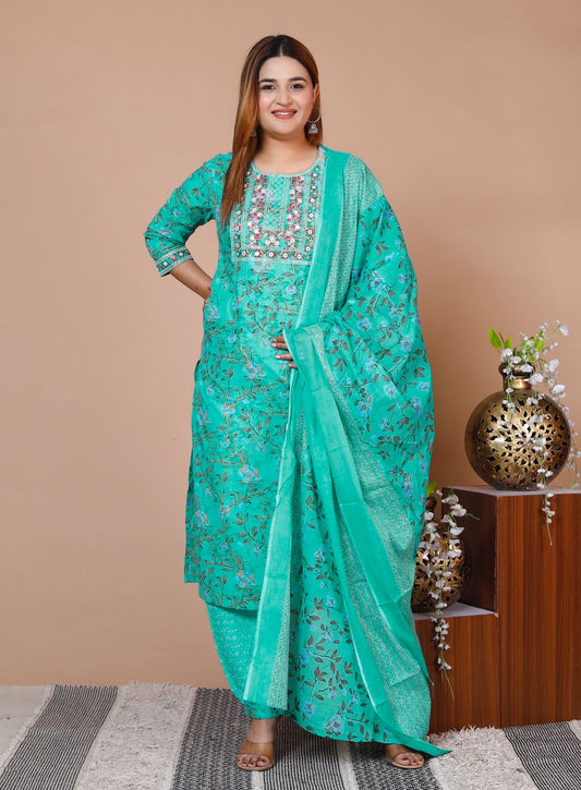 New Printed Suit with Afgani Set