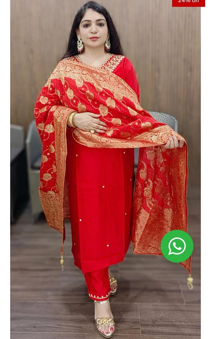 Featuring Beautiful Embroidery with Suqes Heavy Suit