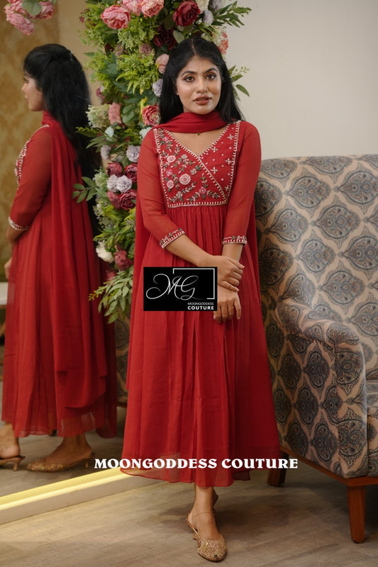 NEW ARRIVALS A- LINE GEORGETTE SUIT SET