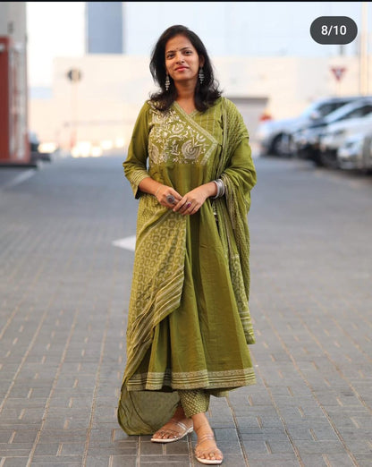 Angrakha Suit Set Trending Styling in Famous Floral Embroidery