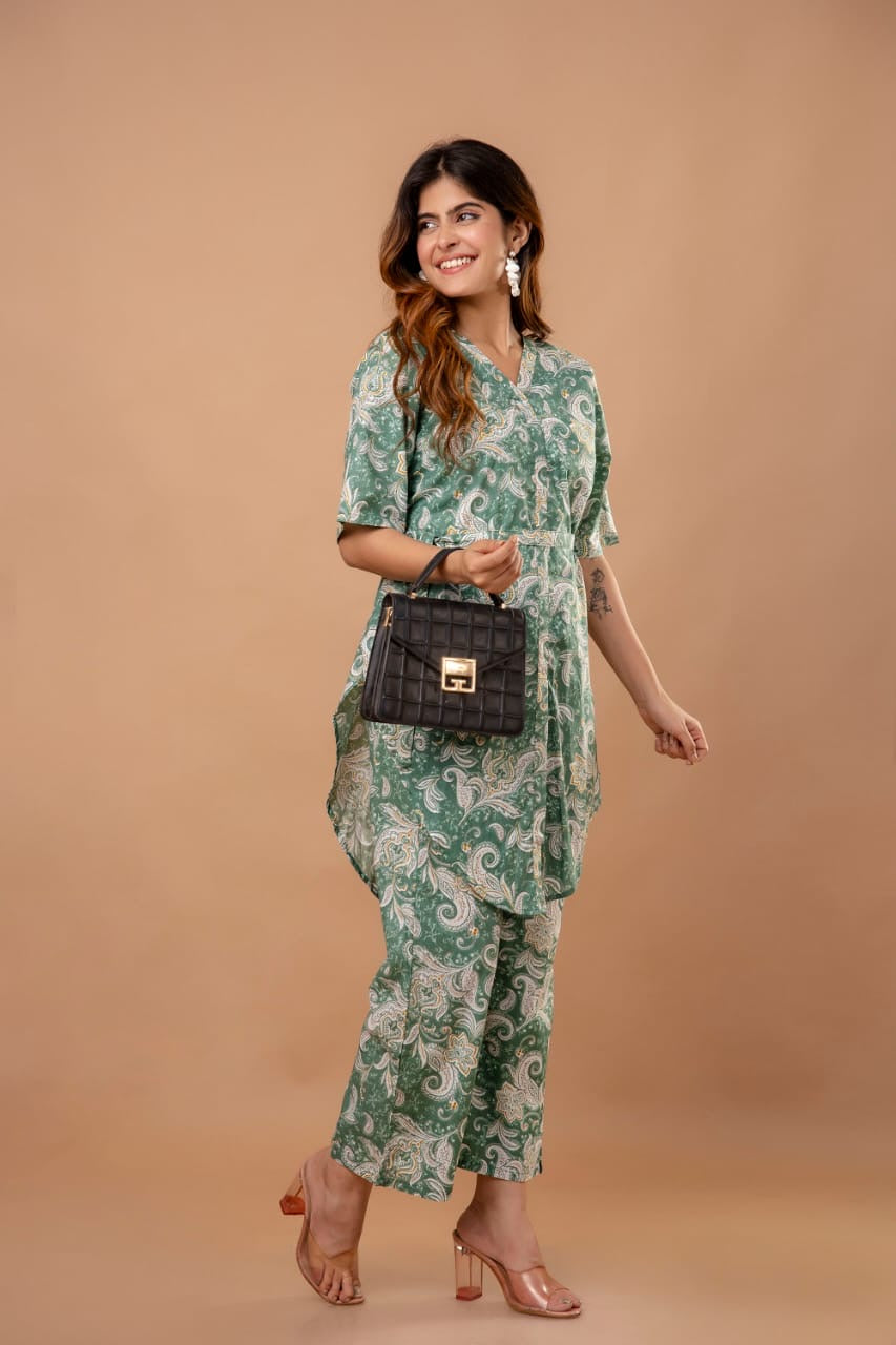 Cotton Party Wear Cotton Print Co-ord Set