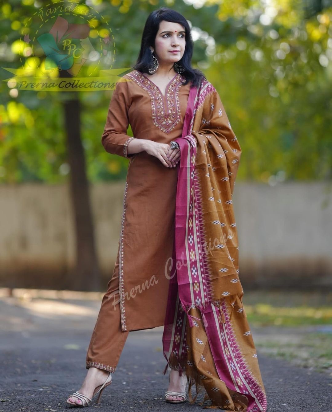 Handloom Cotton Kurta Pant and Khadi Silk Dupatta Set