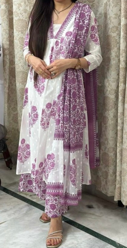 cotton kurta set with two side pocket pant and dupatta