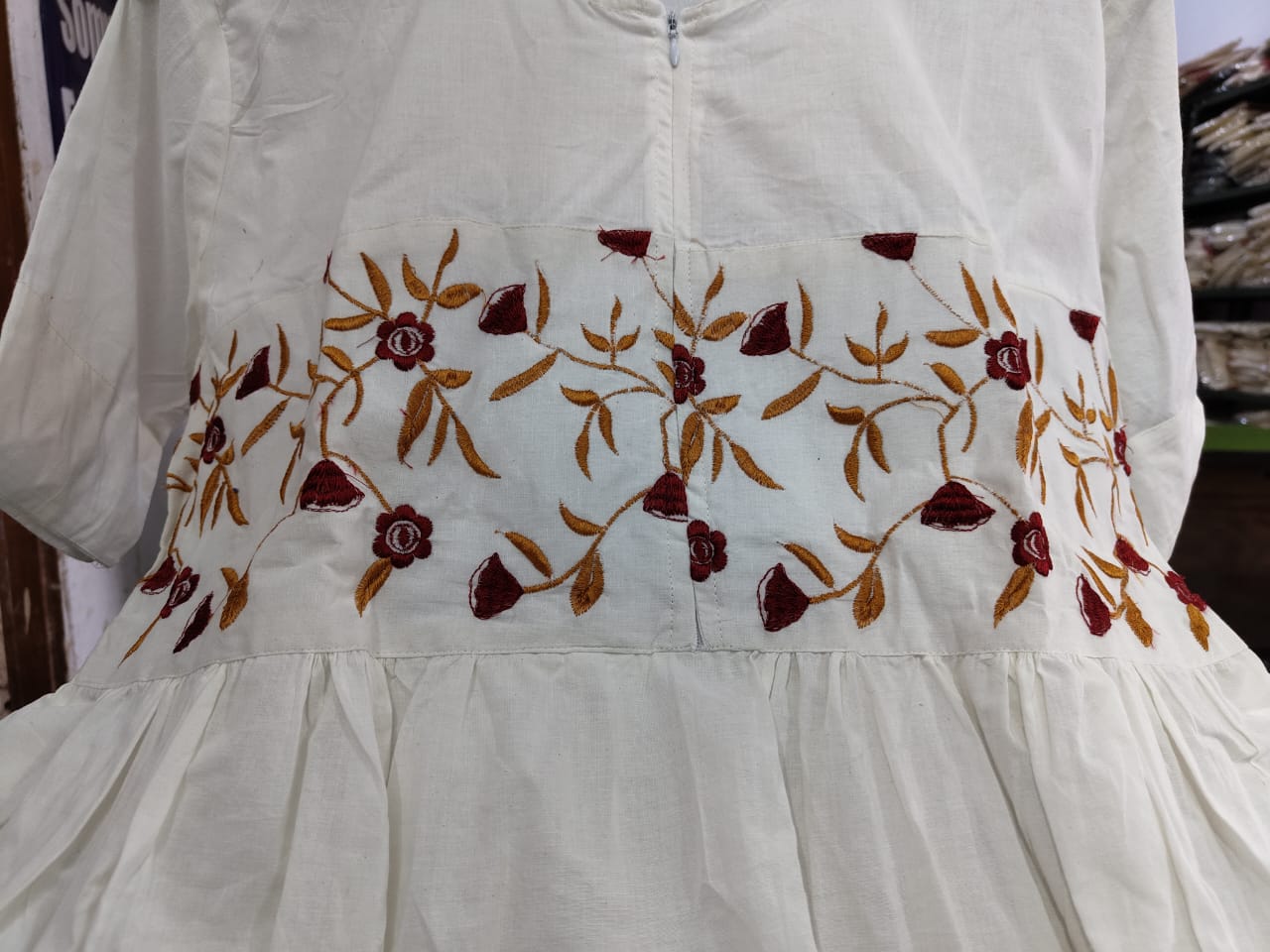 Beautiful Embroidered Work White  Gown