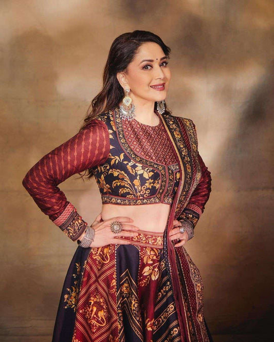 Madhuri Dixit GOta Satin with wedding wear lehenga choli