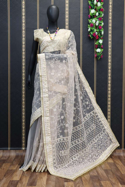 DEEPIKA PADUKONE NET WITH DORI WORK SAREE BOLLYWOOD SAREE